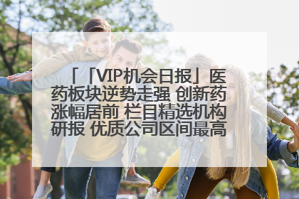 「VIP机会日报」医药板块逆势走强 创新药涨幅居前 栏目精选机构研报 优质公司区间最高涨34.9%