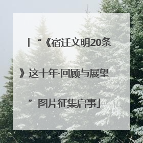 “《宿迁文明20条》这十年·回顾与展望”图片征集启事
