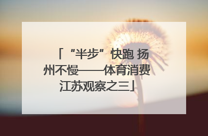 “半步”快跑 扬州不慢——体育消费江苏观察之三