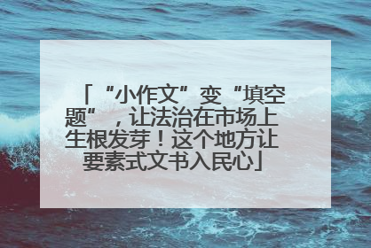 “小作文”变“填空题”，让法治在市场上生根发芽！这个地方让要素式文书入民心