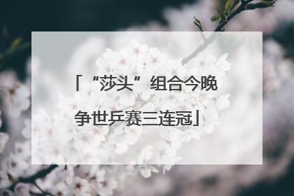 “莎头”组合今晚争世乒赛三连冠
