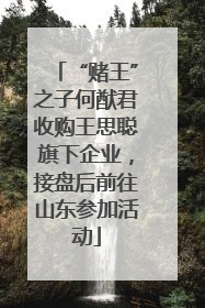 “赌王”之子何猷君收购王思聪旗下企业，接盘后前往山东参加活动