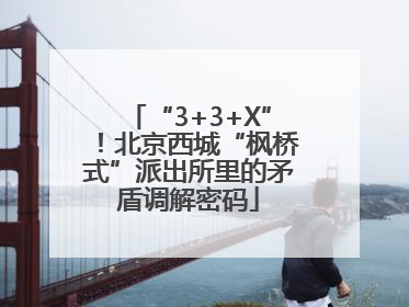 “3+3+X”！北京西城“枫桥式”派出所里的矛盾调解密码