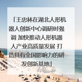 王忠林在湖北人形机器人创新中心调研时强调 加快推动人形机器人产业高质量发展 打造具有全国影响力的研发创新基地