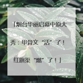 烟台华丽启幕中原大秀：甲骨文“活”了！红旗渠“燃”了！