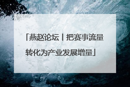 燕赵论坛丨把赛事流量转化为产业发展增量