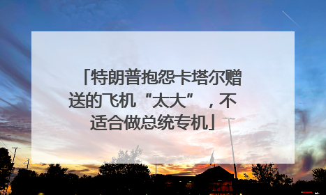 特朗普抱怨卡塔尔赠送的飞机“太大”，不适合做总统专机