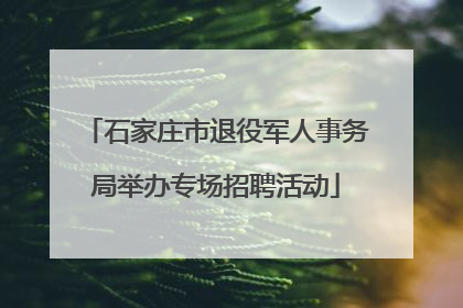 石家庄市退役军人事务局举办专场招聘活动