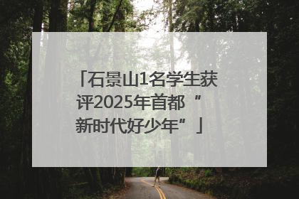 石景山1名学生获评2025年首都“新时代好少年”