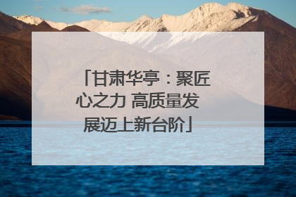 甘肃华亭：聚匠心之力 高质量发展迈上新台阶