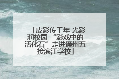 皮影传千年 光影润校园 “影戏中的活化石”走进通州五接滨江学校