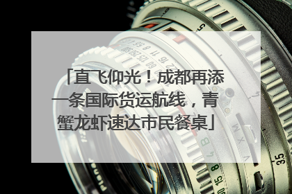 直飞仰光！成都再添一条国际货运航线，青蟹龙虾速达市民餐桌