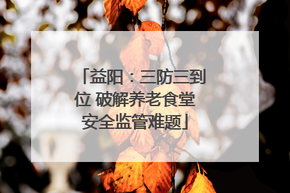 益阳：三防三到位 破解养老食堂安全监管难题