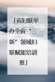 省妇联举办全省“三新”领域妇联赋能培训班