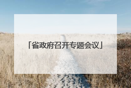 省政府召开专题会议