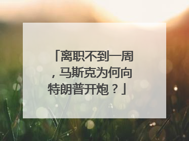 离职不到一周，马斯克为何向特朗普开炮？
