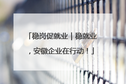 稳岗促就业｜稳就业，安徽企业在行动！