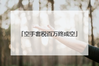 空手套税百万终成空