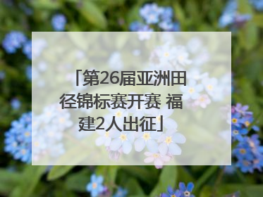 第26届亚洲田径锦标赛开赛 福建2人出征