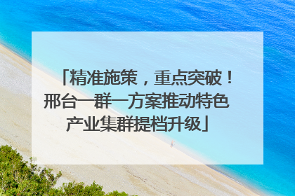精准施策，重点突破！邢台一群一方案推动特色产业集群提档升级