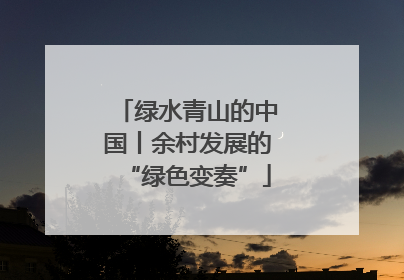 绿水青山的中国丨余村发展的“绿色变奏”