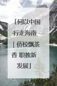 何以中国·行走海南｜侨校飘茶香 职教新发展