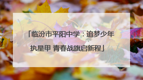 临汾市平阳中学：追梦少年执星甲 青春战旗启新程