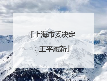 上海市委决定：王平履新