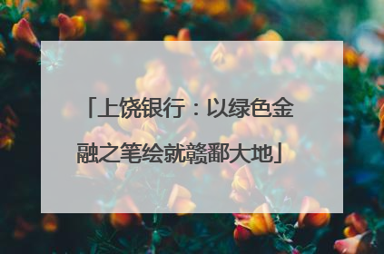 上饶银行：以绿色金融之笔绘就赣鄱大地