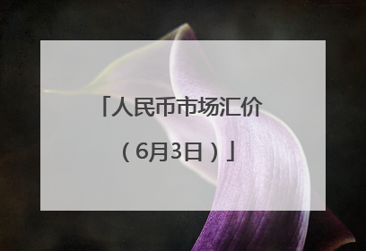 人民币市场汇价（6月3日）