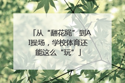 从“翻花绳”到AI操场，学校体育还能这么“玩”