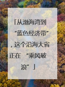 从渤海湾到 “蓝色经济带”，这个沿海大省正在 “乘风破浪”