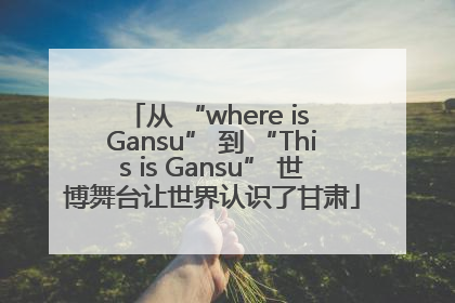从 “where is Gansu” 到 “This is Gansu” 世博舞台让世界认识了甘肃