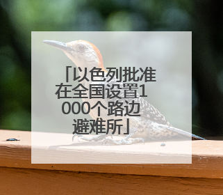 以色列批准在全国设置1000个路边避难所