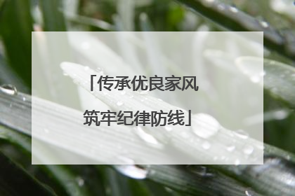 传承优良家风 筑牢纪律防线