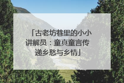 古老坊巷里的小小讲解员：童真童言传递乡愁与乡情