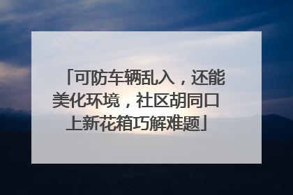可防车辆乱入，还能美化环境，社区胡同口上新花箱巧解难题