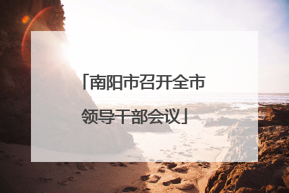 南阳市召开全市领导干部会议
