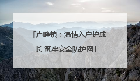 卢峰镇：温情入户护成长 筑牢安全防护网