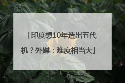 印度想10年造出五代机？外媒：难度相当大