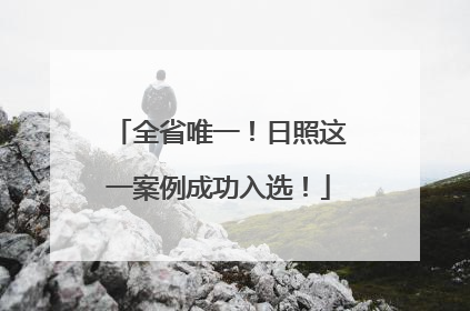全省唯一！日照这一案例成功入选！