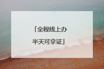 全程线上办 半天可拿证