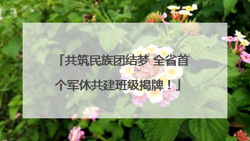 共筑民族团结梦 全省首个军休共建班级揭牌！