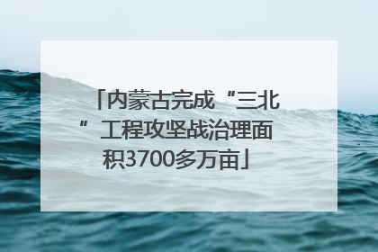 内蒙古完成“三北”工程攻坚战治理面积3700多万亩