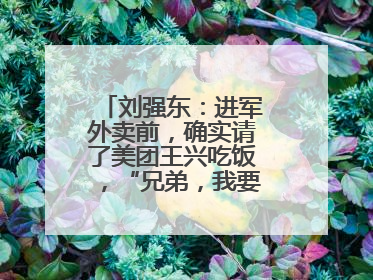 刘强东：进军外卖前，确实请了美团王兴吃饭，“兄弟，我要进入外卖了”