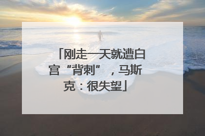 刚走一天就遭白宫“背刺”，马斯克：很失望