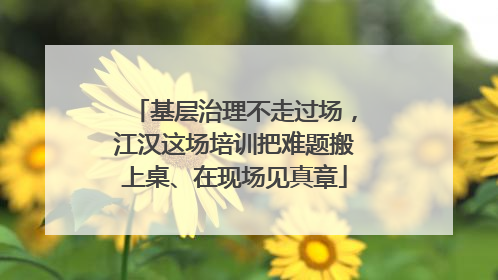基层治理不走过场，江汉这场培训把难题搬上桌、在现场见真章