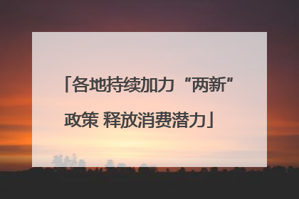 各地持续加力“两新”政策 释放消费潜力
