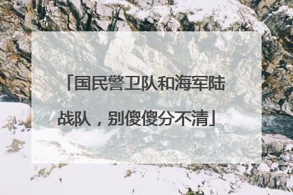 国民警卫队和海军陆战队，别傻傻分不清
