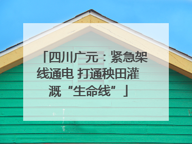 四川广元：紧急架线通电 打通秧田灌溉“生命线”